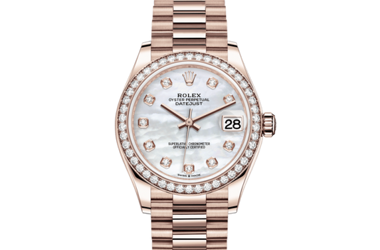 Repliche Rolex Datejust 31 Oyster 31 mm Oro Everose e diamanti m278285rbr-0005