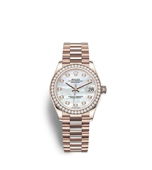 Repliche Rolex Datejust 31 Oyster 31 mm Oro Everose e diamanti m278285rbr-0005