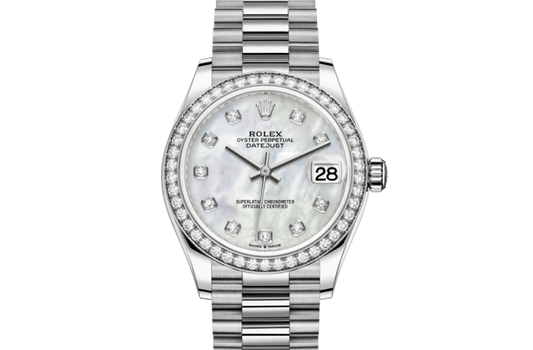 Repliche Rolex Datejust 31 Oyster 31 mm oro bianco e diamanti m278289rbr-0005
