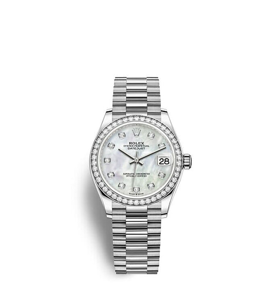 Repliche Rolex Datejust 31 Oyster 31 mm oro bianco e diamanti m278289rbr-0005