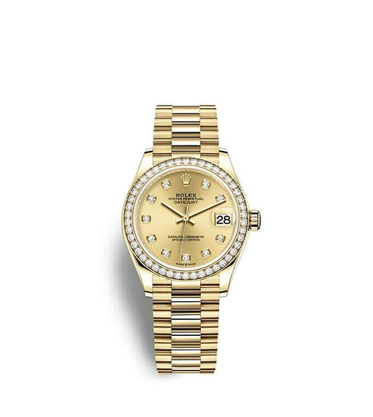 Repliche Rolex Datejust 31 Oyster 31 mm oro giallo e diamanti m278288rbr-0005