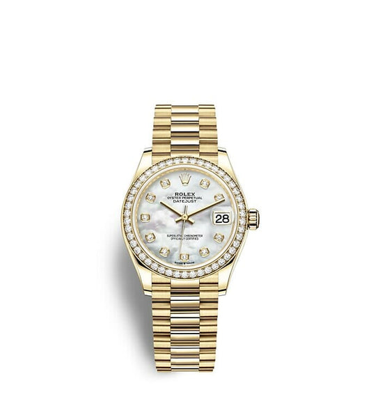 Repliche Rolex Datejust 31 Oyster 31 mm oro giallo e diamanti m278288rbr-0006