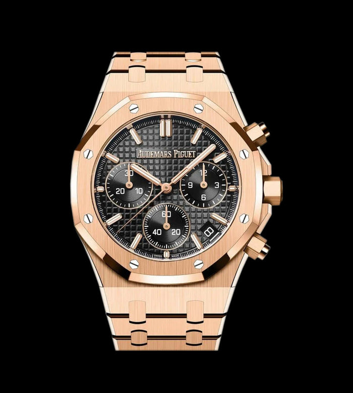 Réplica Superclon / Audemars Piguet Royal Oak Chronograph 26240 Gold Rose Black / Blue
